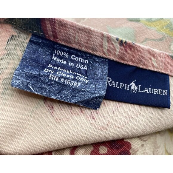 2 Vintage RALPH LAUREN Cynthia Standard Pillow Shams Pink Floral Ruffled Set USA - Picture 4 of 10